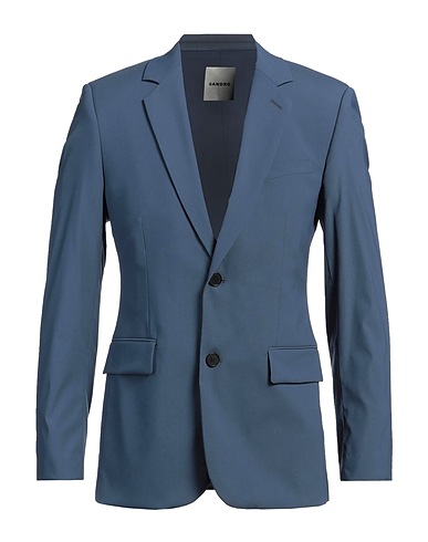 SANDRO Blazer Slate blue 65% Virgin Wool, 31% Polyamide, 4% Elastane