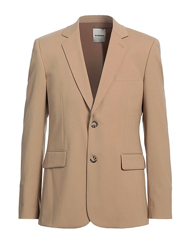 SANDRO Blazer Camel 98% Virgin Wool, 2% Elastane