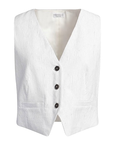 BRUNELLO CUCINELLI Vest White 54% Linen, 45% Cotton, 1% Elastane, Ecobrass