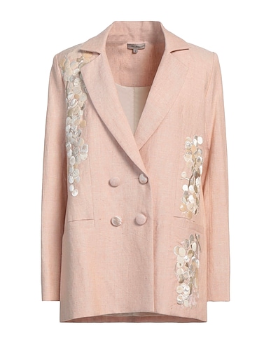 ALICE ARCHER Blazer Light pink 56% Linen, 44% Silk
