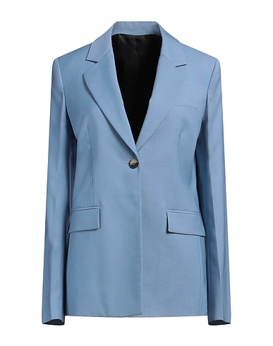 LANVIN Blazer Light blue 100% Virgin Wool, Buffalo Horn