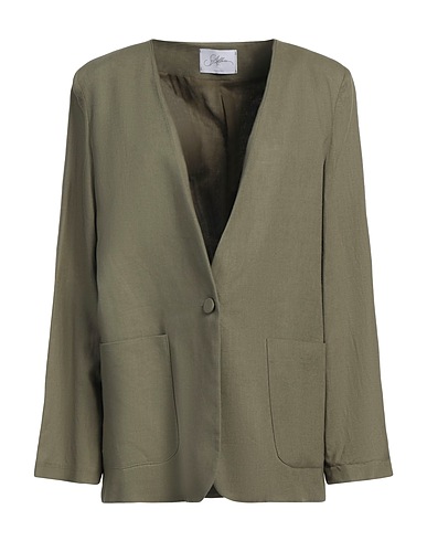 SOALLURE Giacca Verde militare 55% Lino, 45% Viscosa