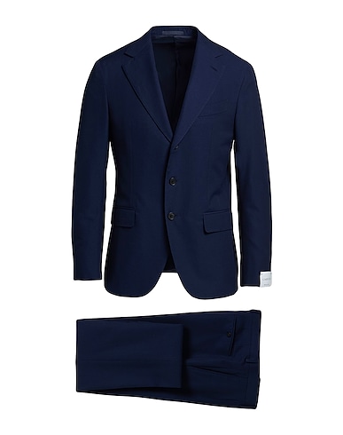 CARUSO Suits Navy blue 50% Cotton, 50% Wool