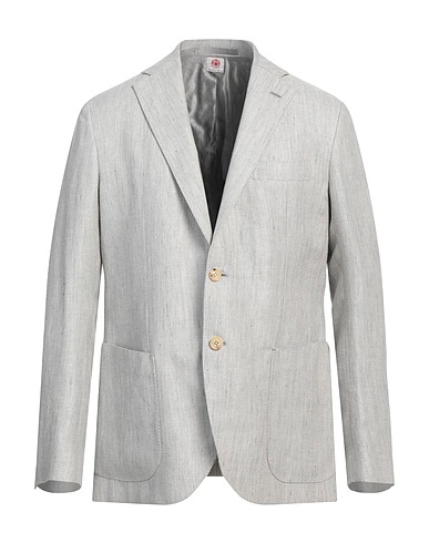 LUIGI BORRELLI NAPOLI Blazer Light grey 60% Linen, 40% Virgin Wool