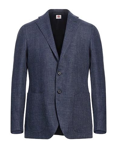 LUIGI BORRELLI NAPOLI Blazer Navy blue 60% Linen, 40% Virgin Wool