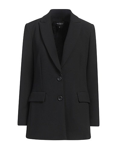 EMPORIO ARMANI Blazer Black 63% Polyester, 27% Viscose, 7% Cotton, 3% Elastane
