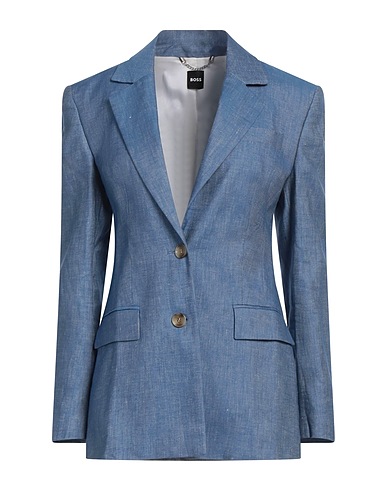 BOSS Blazer Light blue 59% Linen, 40% Cotton, 1% Elastane