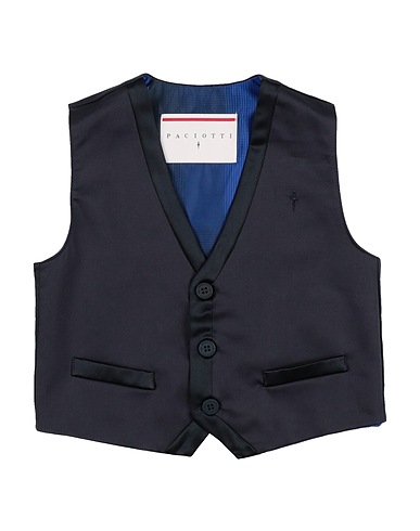 PACIOTTI Waistcoat Navy blue 97% Cotton, 3% Elastane