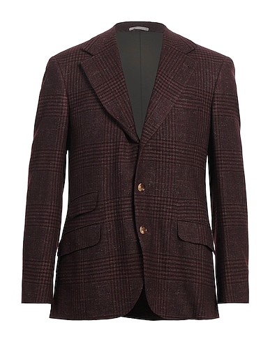 BRUNELLO CUCINELLI Blazer Burgundy 80% Wool, 10% Linen, 5% Cashmere, 5% Silk