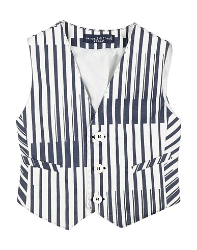 MANUELL & FRANK Waistcoat Midnight blue 98% Cotton, 2% Elastane