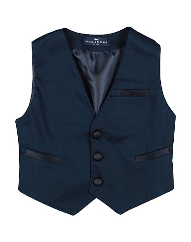MANUELL & FRANK Waistcoat BLU NOTTE 97% Cotton, 3% Elastane