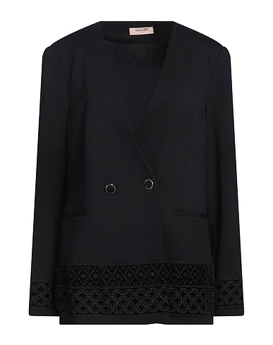 TWINSET Jacket Black 66% Viscose, 30% Polyamide, 4% Elastane