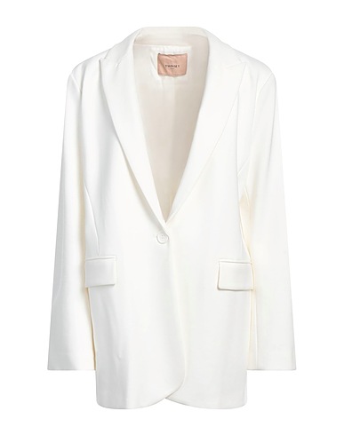 TWINSET Blazer White 65% Viscose, 32% Polyamide, 3% Elastane
