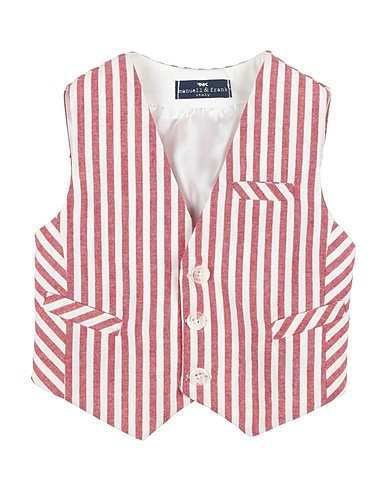 MANUELL & FRANK Waistcoat Burgundy 70% Cotton, 30% Polyester