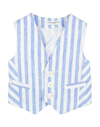MANUELL & FRANK Suit vest Sky blue 100% Linen