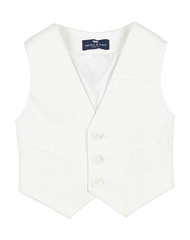 MANUELL & FRANK Suit vest White 60% Cotton, 40% Polyester
