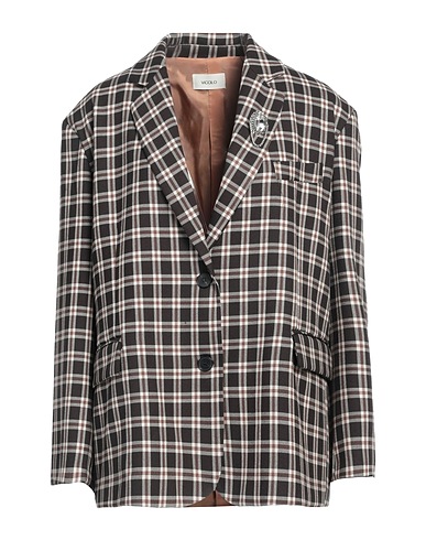 VICOLO Blazer Dark brown 62% Polyester, 35% Viscose, 3% Elastane