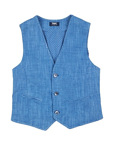 MANUELL & FRANK Waistcoat Azure 98% Cotton, 2% Elastane