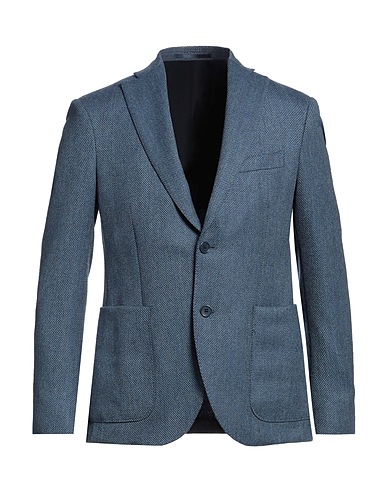 STEVE&COLLINS Blazer Slate blue 95% Virgin Wool, 5% Cashmere