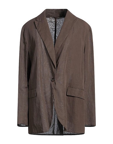 BRUNELLO CUCINELLI 자켓 초콜릿 브라운 100% 코튼, 브라스