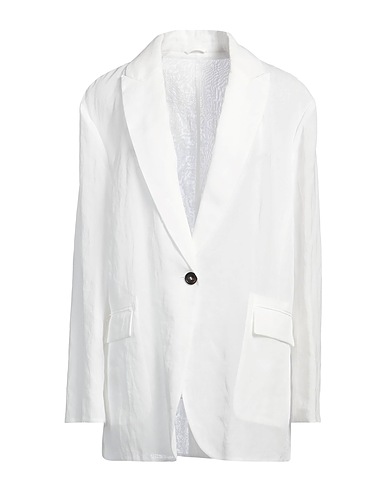 BRUNELLO CUCINELLI Blazer White 100% Cotton, Brass