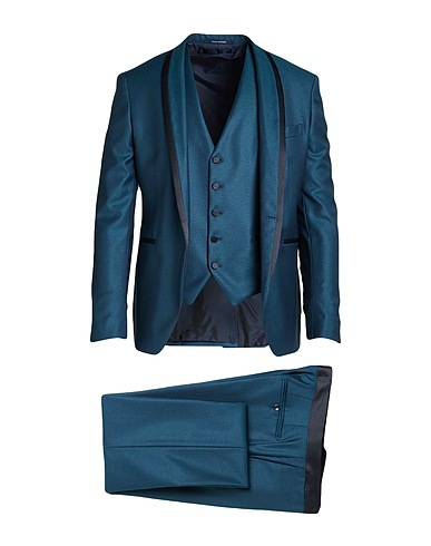 TAGLIATORE Suits Deep teal 79% Virgin Wool, 20% Silk, 1% Elastane