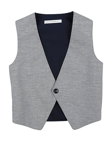 GREY DANIELE ALESSANDRINI Panciotto Blu 88% Cotone, 12% Lino