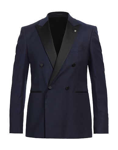 TAGLIATORE Blazer Navy blue 50% Virgin Wool, 45% Viscose, 5% Elastane