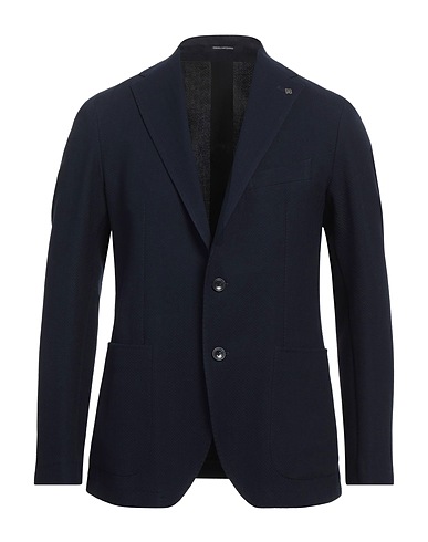 TAGLIATORE Blazer Navy blue 51% Cotton, 47% Virgin Wool, 2% Elastane