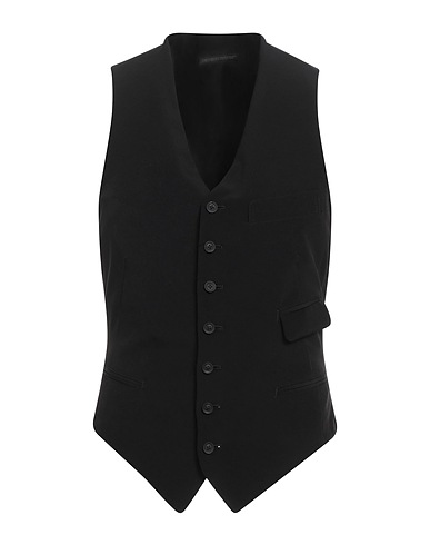 YOHJI YAMAMOTO POUR HOMME Suit vest Black 57% Triacetate, 43% Polyester