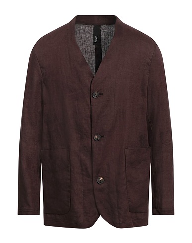 HEVÒ COATS & JACKETS Chocolate brown 100% Linen