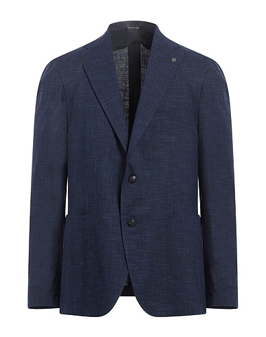 TAGLIATORE Blazer Blu navy 60% Lana Vergine, 18% Seta, 10% Cotone, 10% Poliammide, 2% Elastan
