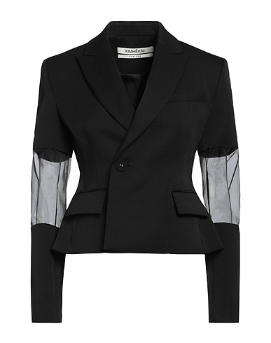 KIMHEKIM Giacca Nero 60% Nylon, 20% Cotone, 20% Lino, Fibre sintetiche