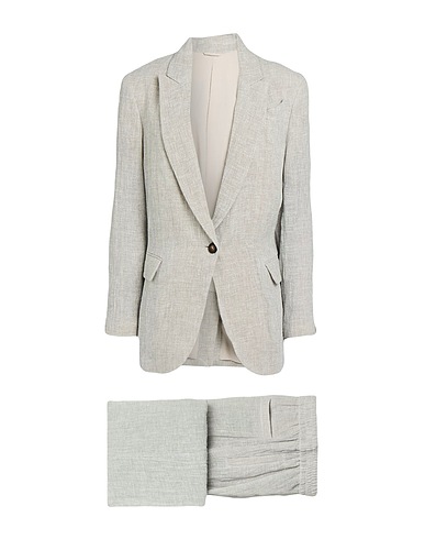 BRUNELLO CUCINELLI Suit Grey 90% Linen, 10% Polyimide
