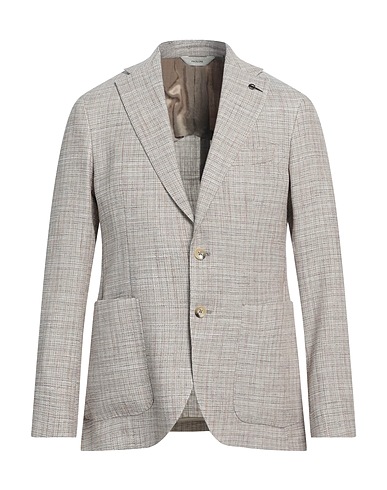 PAOLONI Blazer Beige 44% Virgin Wool, 43% Cotton, 11% Linen, 2% Elastane