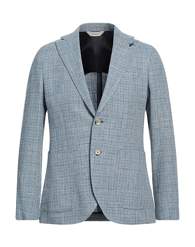 PAOLONI Blazer Azure 44% Virgin Wool, 43% Cotton, 11% Linen, 2% Elastane