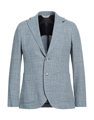 PAOLONI Blazer AZZURRO 44% Virgin Wool, 43% Cotton, 11% Linen, 2% Elastane