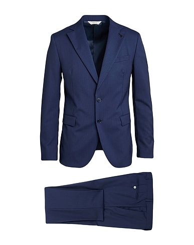 PAOLONI Suits Navy blue 98% Wool, 2% Elastane
