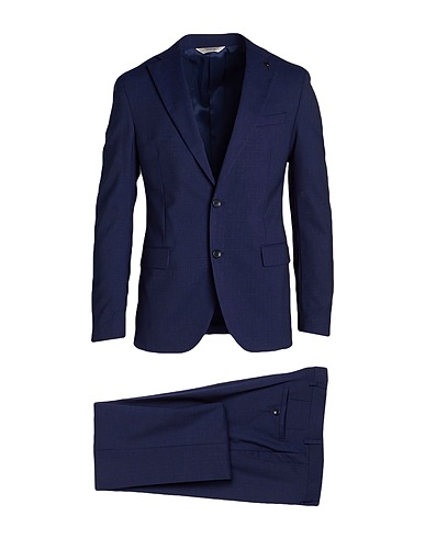 PAOLONI Suits Midnight blue 98% Virgin Wool, 2% Elastane