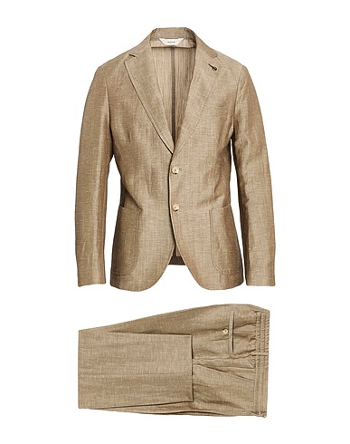 PAOLONI Suits Khaki 50% Virgin Wool, 50% Linen
