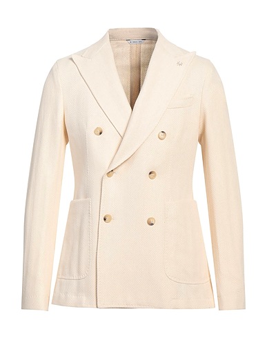 MANUEL RITZ Blazer Off white 80% Cotton, 14% Viscose, 6% Polyester