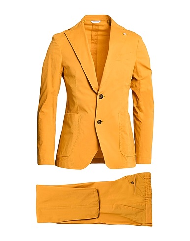 MANUEL RITZ Suits GIALLO OCRA 98% Cotton, 2% Elastane
