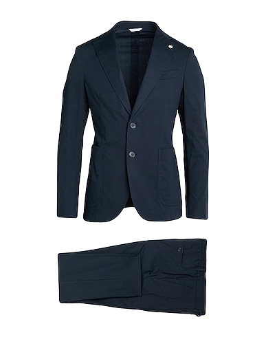 MANUEL RITZ Suits BLU NOTTE 98% Cotton, 2% Elastane