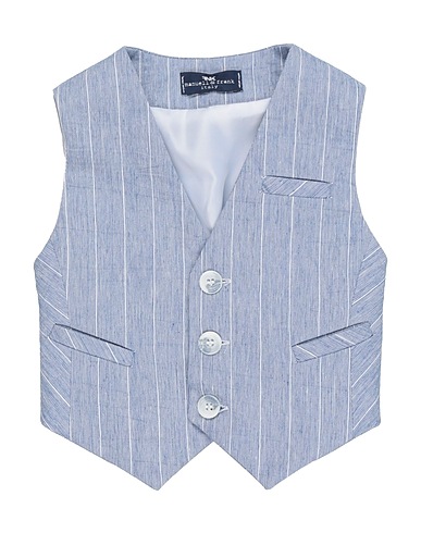 MANUELL & FRANK Waistcoat Light blue 33% Cotton, 33% Polyester, 25% Linen, 9% Polyamide