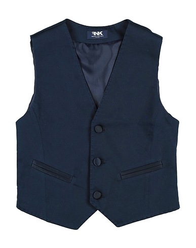 MANUELL & FRANK Waistcoat Midnight blue 98% Cotton, 2% Elastane