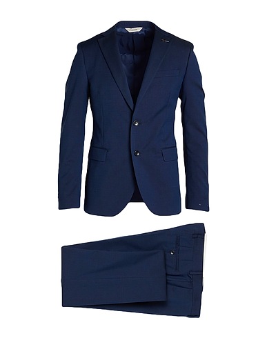 PAOLONI Suits Navy 54% Virgin Wool, 46% Cotton