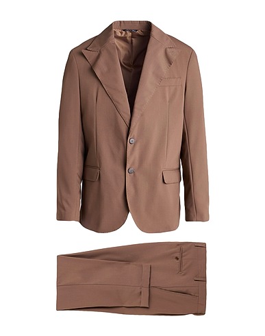 RICARDO GARCIA Suits Camel 70% Polyester, 26% Viscose, 4% Elastane