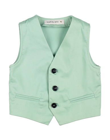 MANUEL RITZ Panciotto Verde chiaro 97% Cotone, 3% Elastan