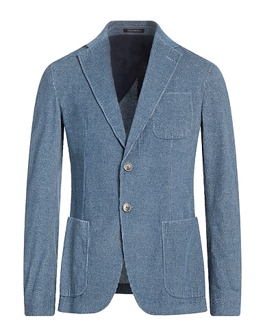 EMPORIO ARMANI Blazer Slate blue 100% Cotton