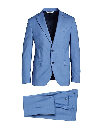 PAOLONI Suits Light blue 98% Virgin Wool, 2% Elastane